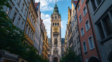 Germany Munich Clock Tower Of Old Town