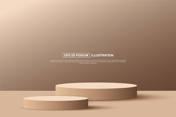 Poster - abstract modern display podium stage with beige color suitable for beauty display product design