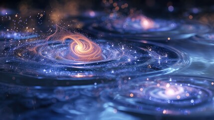 Wall Mural - galaxy background in digital art style