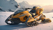 Snowmobile, motor sled vehicle. Neural network AI generated