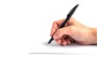 © Pumapala - a hand writes with a ballpoint pen. white background