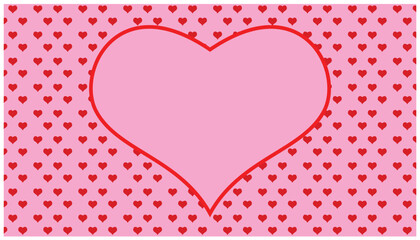 Poster - valentine's day card with red hearts on a pink background. Template for presentation. Cover to web design. Template for valentine design