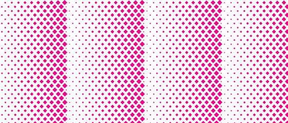 Poster - abstract repeatable big to small pink rectangle shape halftone pattern.