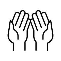 Canvas Print - hand with prayer vector icon