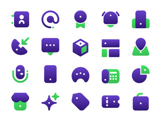 Fototapete - User Interface Icon Pack Gradient Filled Style. Collection of Essential Icon Sets, Perfect for Websites, Landing Pages, Mobile Apps, Presentations and for UI UX Needs.