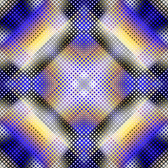 Poster - Geometric abstract pattern moire overlay style. Halftone style with small dots. Abstract seamless technology texture. Vector pattern