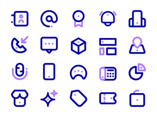 Poster - User Interface Icon Pack Outline Two-Tone Style. Collection of Essential Icon Sets, Perfect for Websites, Landing Pages, Mobile Apps, Presentations and for UI UX Needs.