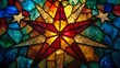 Stained glass window background with colorful abstract.	
