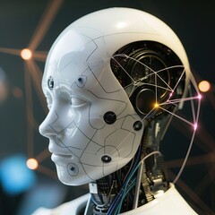 Wall Mural - artificial intelligence, integration, computer, android, mechanical robot