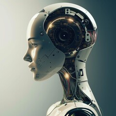 Wall Mural - artificial intelligence, integration, computer, android, mechanical robot
