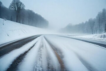 Canvas Print - road in the snow