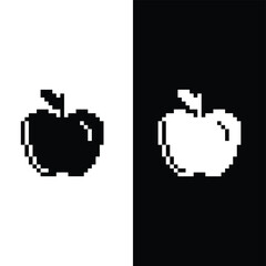 Wall Mural - pixel apple icon vector pixel element for game company logo template 