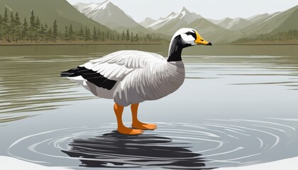 Poster - A duck standing in a lake