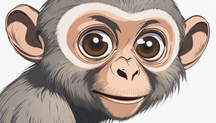 Sticker - A monkey with big eyes and white fur