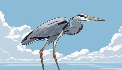 Canvas Print - A bird with long legs and a long beak