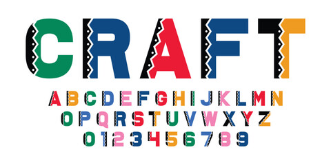 Wall Mural - modern typography alphabet design. color font style. playful modern alphabet design