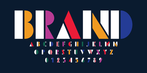 Wall Mural - modern typography alphabet design. color font style. playful modern alphabet design