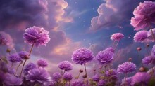 Purple Flowers Of The Clouds And Sky