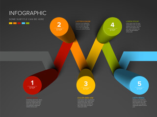Poster - Colorful 5-Step Infographic Design with 3D Effect