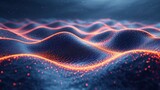 Fototapeta  - Abstract sound waves ripple across a sleek surface