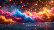 Holi Background Colorful Powder Explosions.