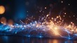 fireworks in the night  A blue plasma stream with glowing particles and sparks  ,         