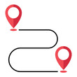 Location pins routes set