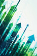 © 1st footage - An abstract representation of financial growth, with graphs and rising arrows Background digital data visualization of financial markets Colors green and blue graphs on a white background, symb