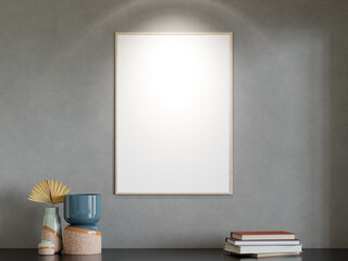 Mockup poster frame in modern interior background