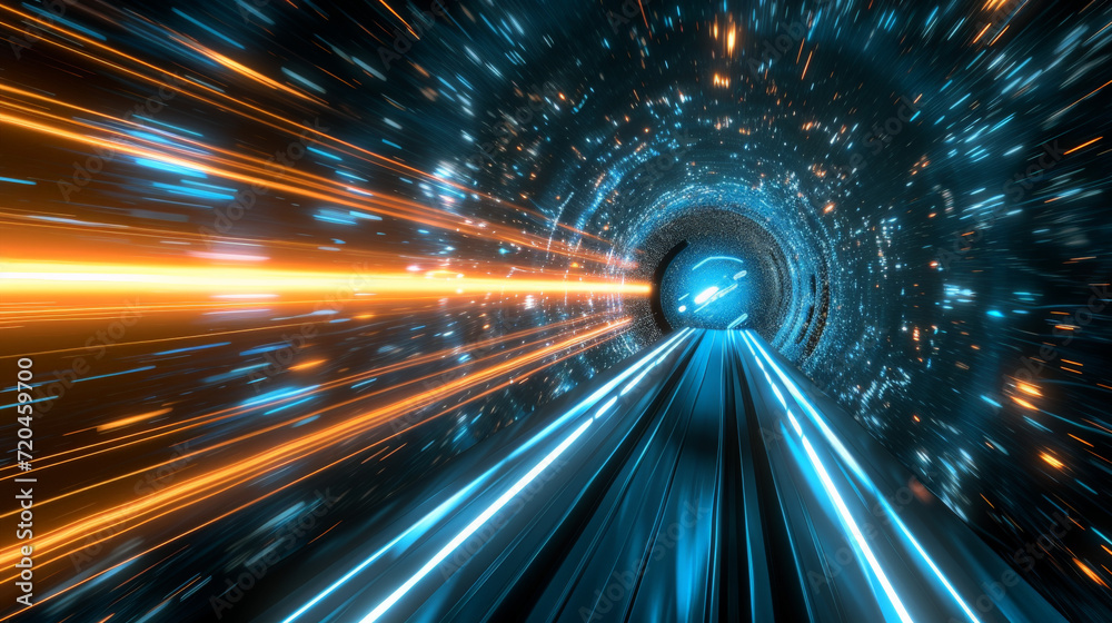 super fast intergalactic road with hypersonic speed. Generative AI ...