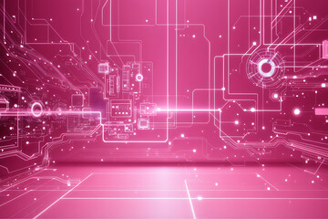digital technology pink background