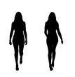 © Curto - front and back view of the silhouette of a girl walking