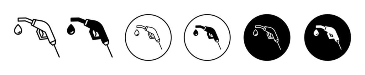 Poster - petrol vector icon set collection. Petrol Outline flat Icon.