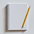 © SeemaLotion - blank notebook and pencil on white background. Empty Space for your text. ai generated.