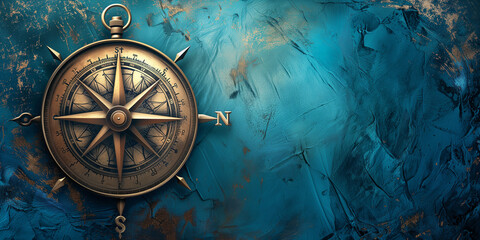 Wall Mural - Old sea compass background
