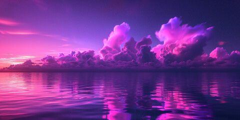 Wall Mural - Violet sky background with light glow