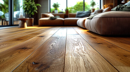 Sticker - Oak laminate with a natural wooden pattern, creating a warm and cozy atmosphe