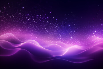 Poster - purple waves on dark background technology design backdrop.