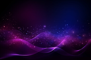 Wall Mural - purple waves on dark background technology design backdrop.