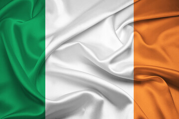Wall Mural - Flag of Ireland, Ireland Flag, National symbol of Ireland country. Fabric and texture flag of Ireland.