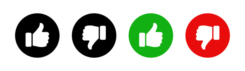 Wall Mural - thumb up and thumb down icon set