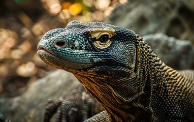 Naklejka na meble Komodo dragon patient demeanor waiting for the perfect moment to strike