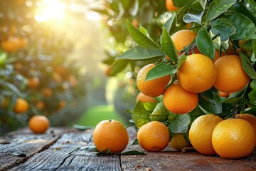 Poster - A photo showcasing a bountiful orange tree adorned with a plentiful harvest of ripe oranges.