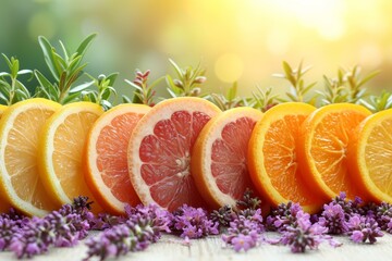 Poster - A collection of oranges and grapefruits neatly arranged on a table.