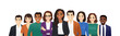 © Volha Hlinskaya - Multiethnic business team set with female leader isolated vector illustration