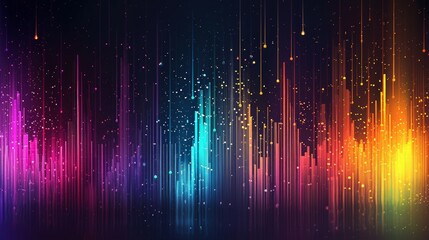 Poster - Colored background of abstract sound wave. Abstract flowing wavy, smoke lines. Vibrant colorful digital dynamic wave..