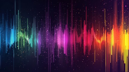 Poster - Colored background of abstract sound wave. Abstract flowing wavy, smoke lines. Vibrant colorful digital dynamic wave..