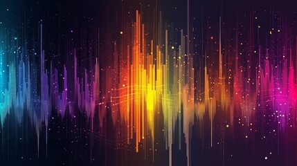 Poster - Colored background of abstract sound wave. Abstract flowing wavy, smoke lines. Vibrant colorful digital dynamic wave..
