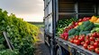 Shot of a refrigerated farm truck transporting fresh produce to market