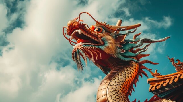 majestic chinese dragon of chinese new year 2024